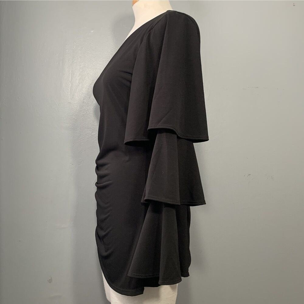 NY Collection One Shoulder Top Size Medium Black Whimsigoth Party Avant Garde - Picture 5 of 7